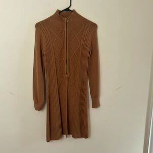 Greyson zip front mini sweater dress